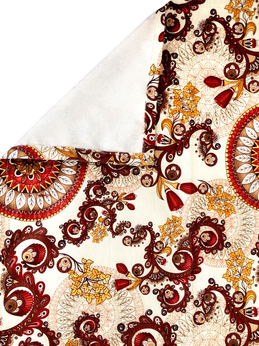 Arrabi Brown Set of 6 Indian Handwoven Chenille Diwan Set (225 x150 cm)