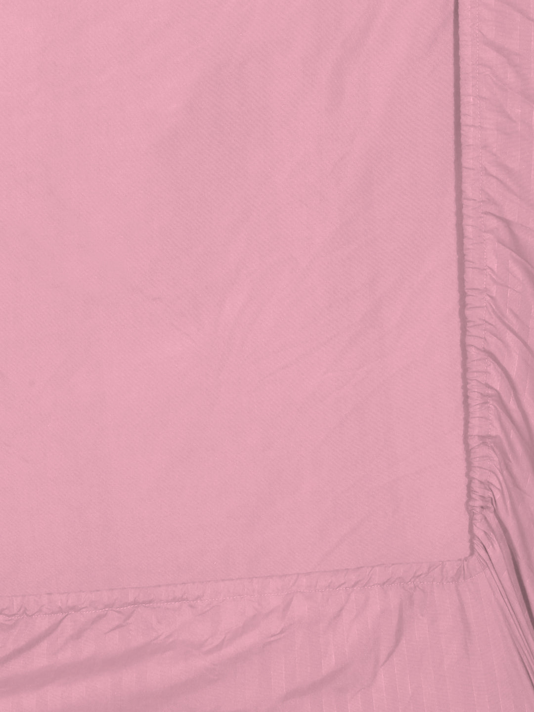 Arrabi Pink Stripes TC Cotton Blend Single Size Fitted Bedsheet with 1 Pillow Cover (220 X 150 cm)