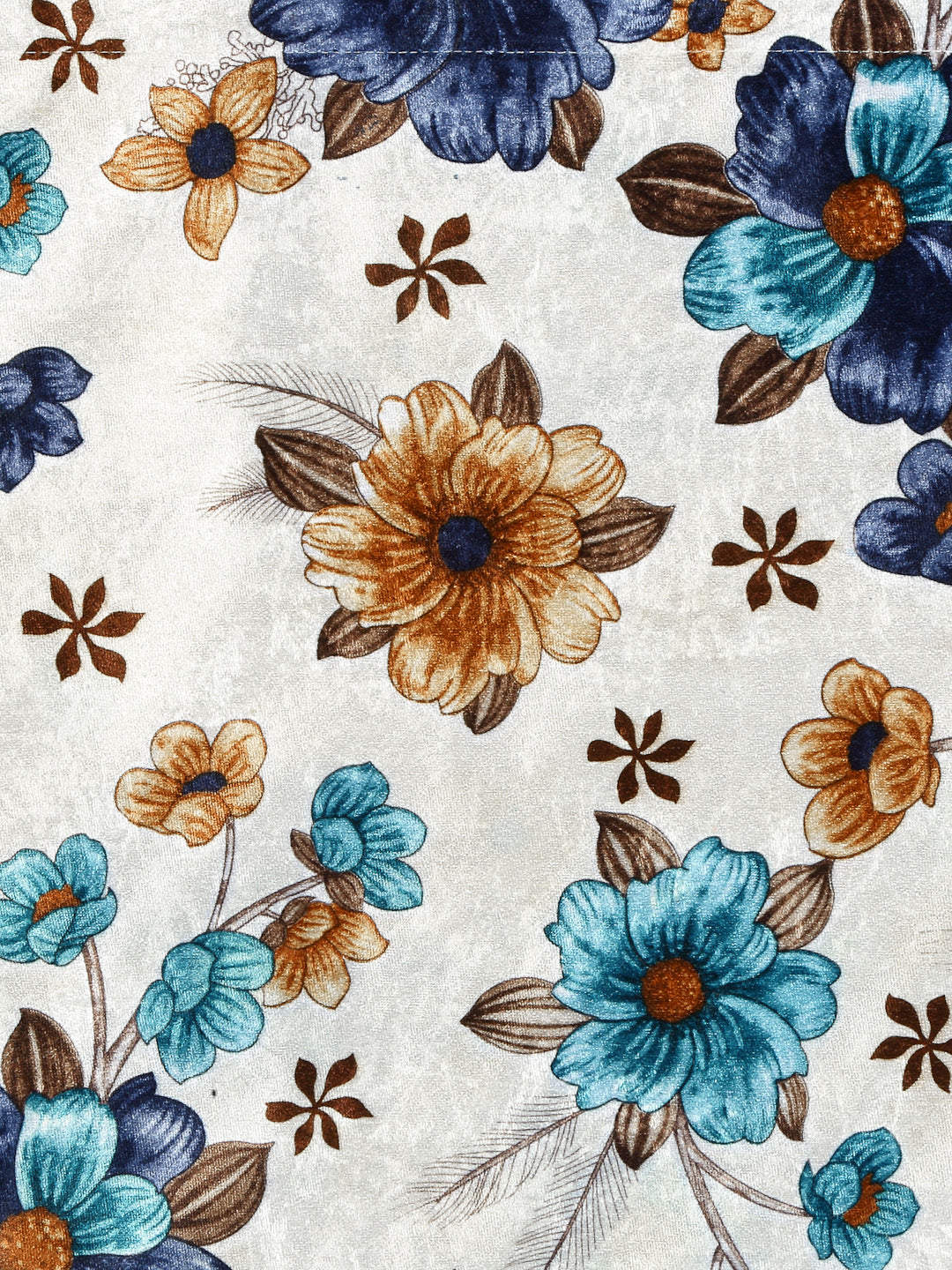 Arrabi Blue Floral TC Chenille Cotton Blend Cushion Covers (Pack of 5) (40 x 40 cm)