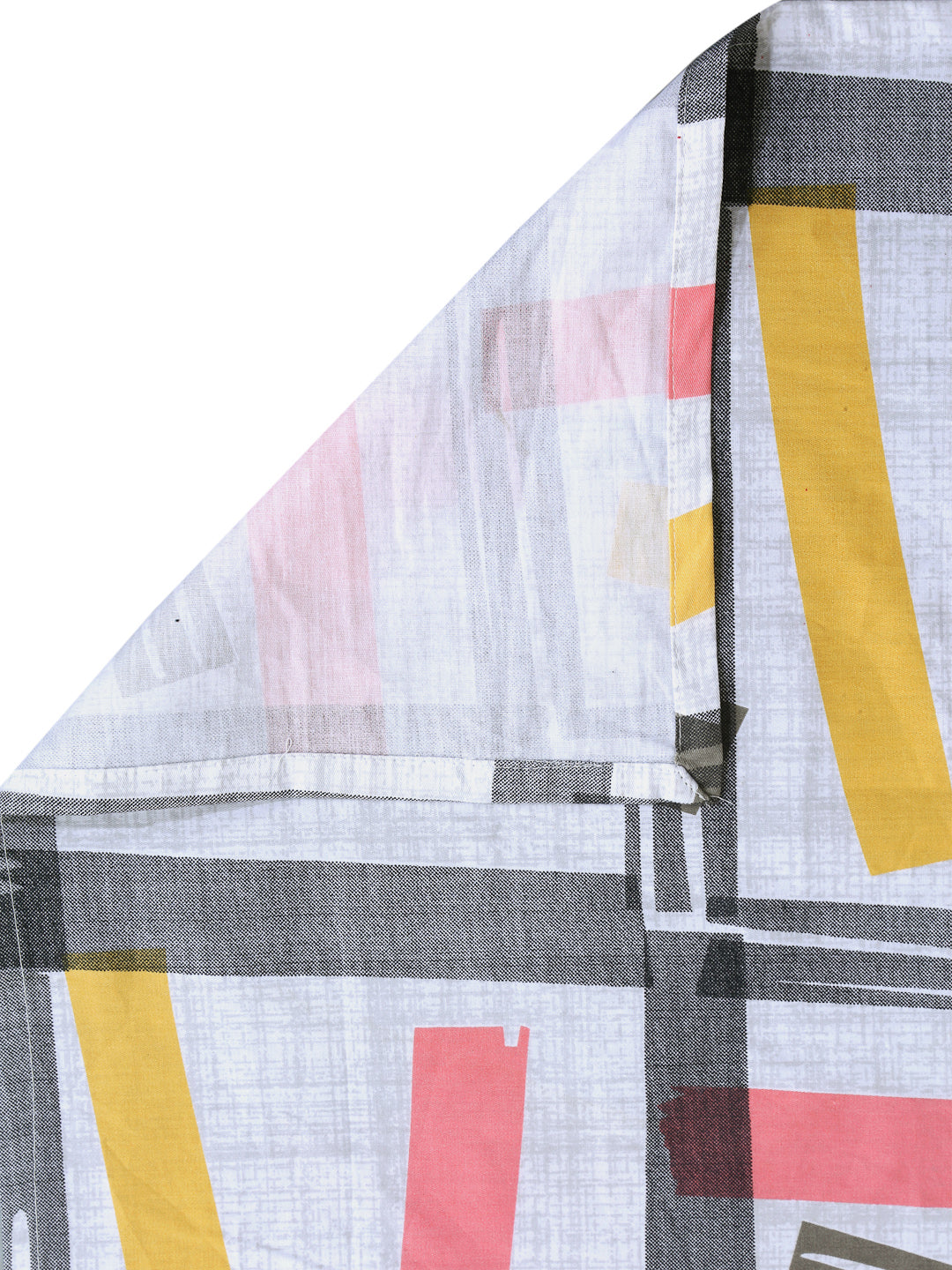 Arrabi Multi Geometric 100% Cotton King Size Double Bedsheet with 2 Pillow Covers (250 X 215 cm)