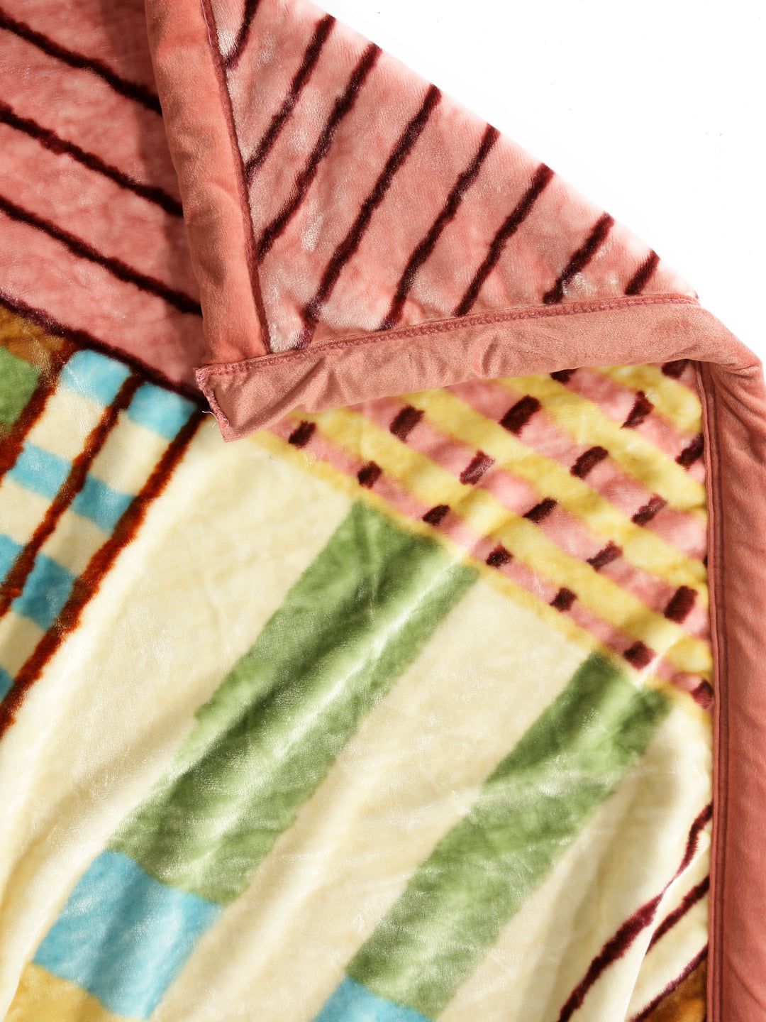 Arrabi Multi Abstract Wool Blend 900 GSM Full Size Double Bed Blanket (230 X 200 cm)