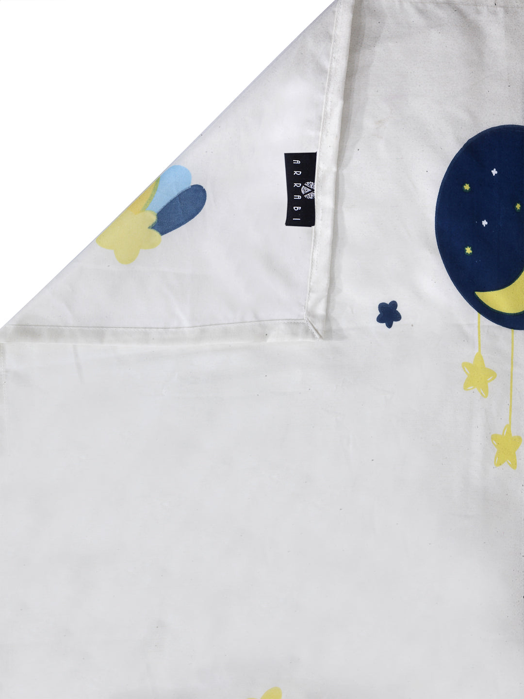 Arrabi Blue Graphic TC Cotton Blend Double Size Bedsheet with 2 Pillow Cover (250 x 225 cm)