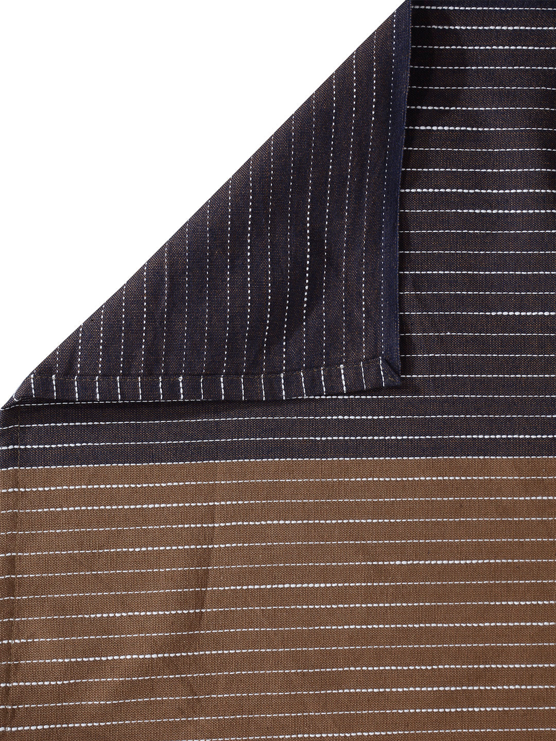 Arrabi Multi Stripes Handwoven Cotton Super King Size Bedsheet with 2 Pillow Covers (270 X 260 cm)