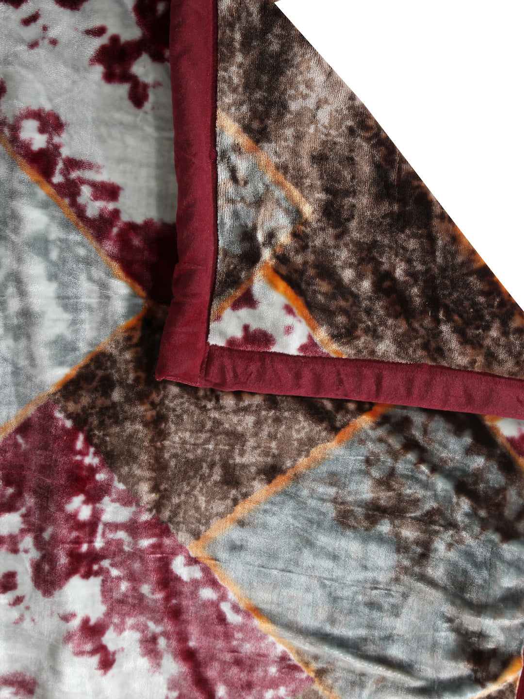 Arrabi Multi Geometric Wool Blend 950 GSM Full Size Double Bed Blanket (230 X 200 cm)
