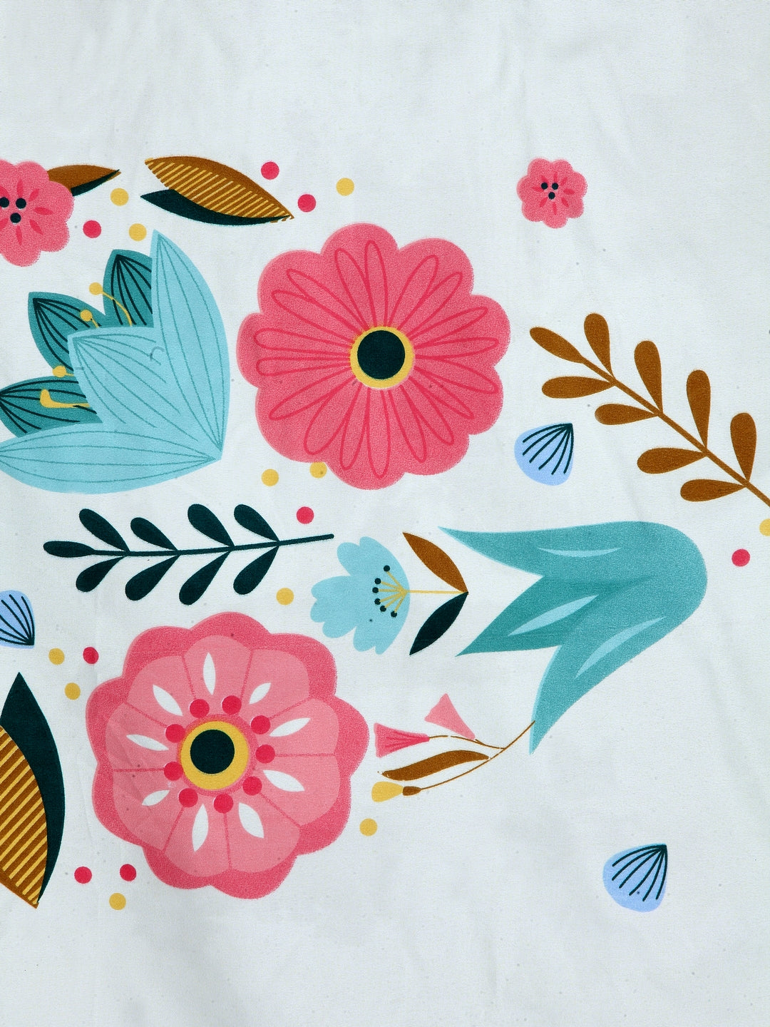 Arrabi Multi Floral TC Cotton Blend Single Size Bedsheet with 1 Pillow Cover (220 X 150 cm)