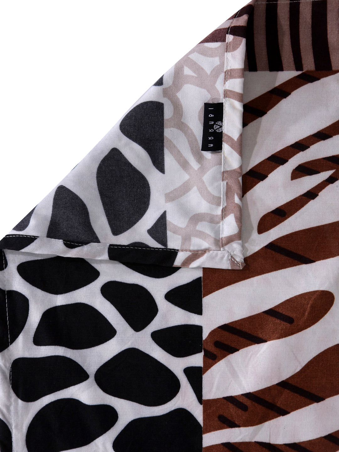 Arrabi Multi Abstract TC Cotton Blend Double Size Bedsheet with 2 Pillow Cover