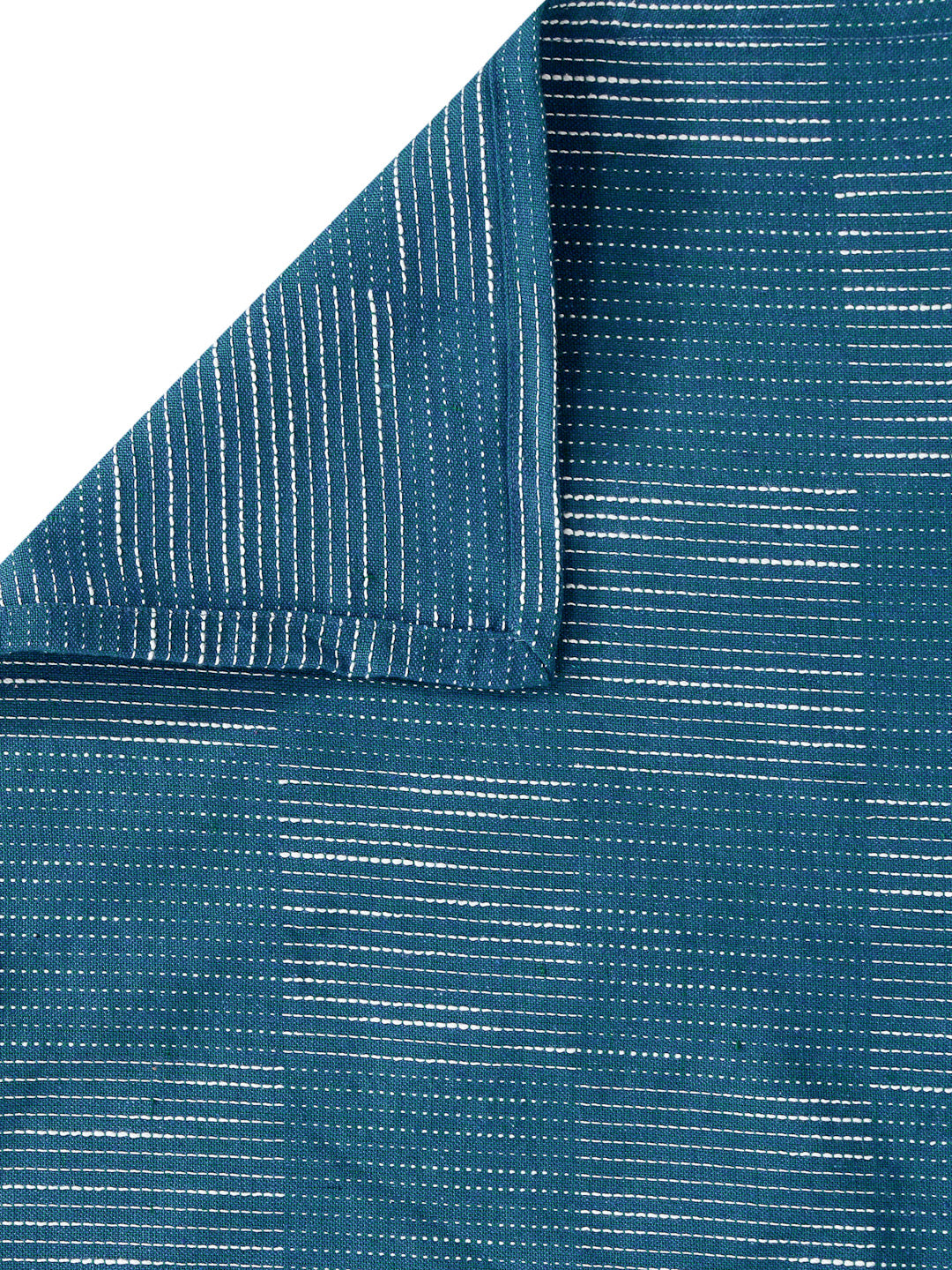 Arrabi Blue Checks Handwoven Cotton 6 Seater Table Cover (225 x 150 cm)