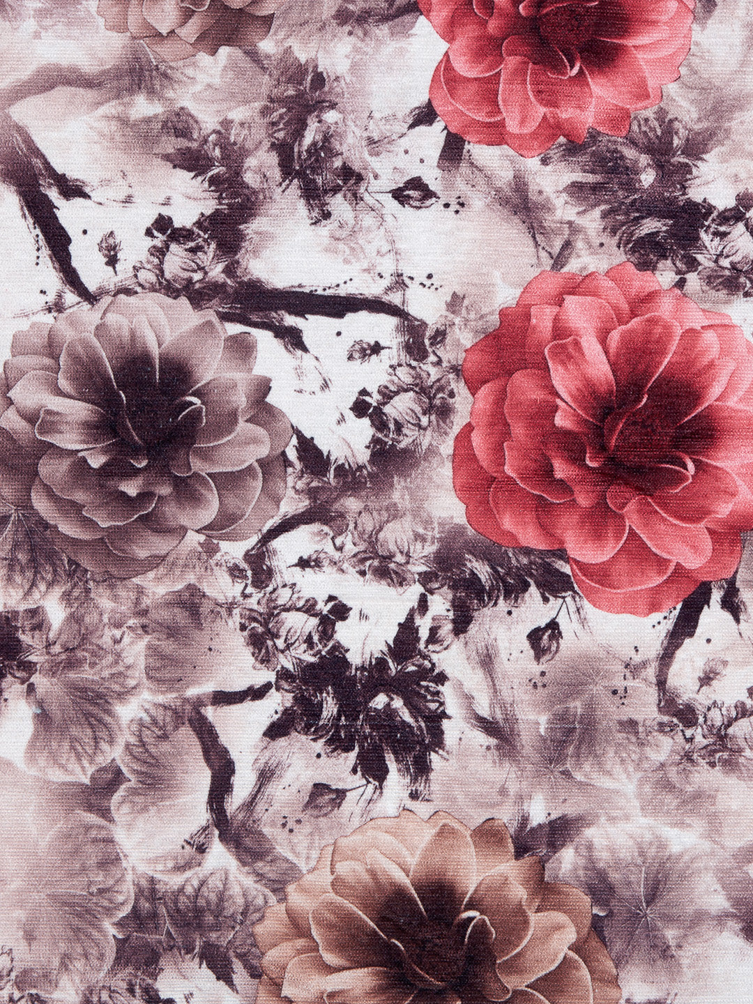 Arrabi Red Floral TC Cotton Blend Cushion Covers (Pack of 5) (40 x 40 cm)