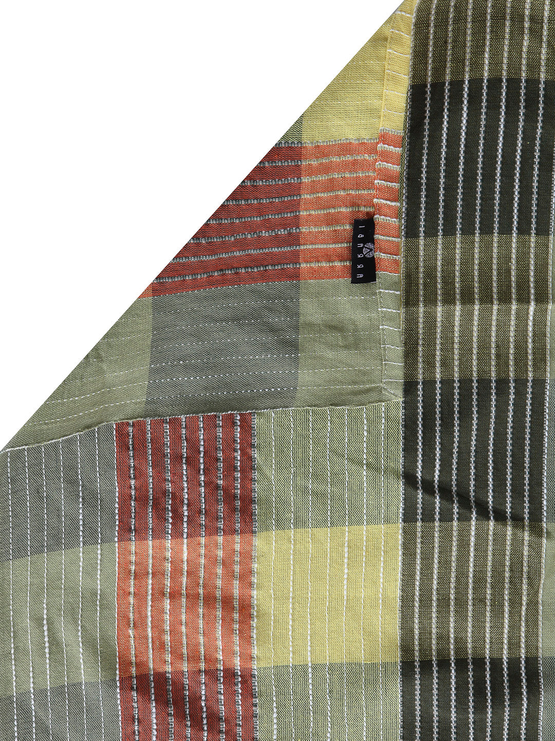 Arrabi Multi Checks Handwoven Cotton Super King Size Bedsheet with 2 Pillow Covers (270 X 270 cm)