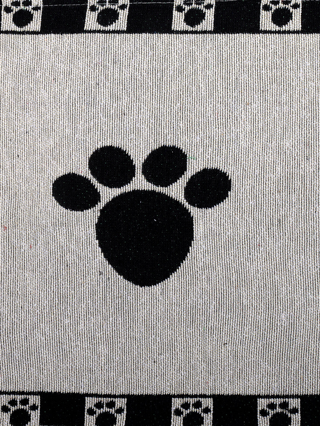 Arrabi Black Geometric Cotton Blend Full Size Table Mat (Pack of 6) (55 X 30 cm)