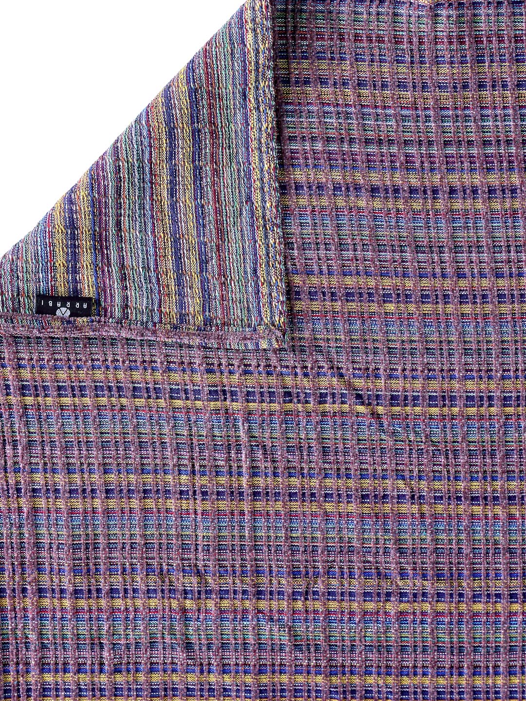 Arrabi Multi Stripes Handwoven Cotton King Size Bedsheet with 2 Pillow Covers (260 X 230 cm)