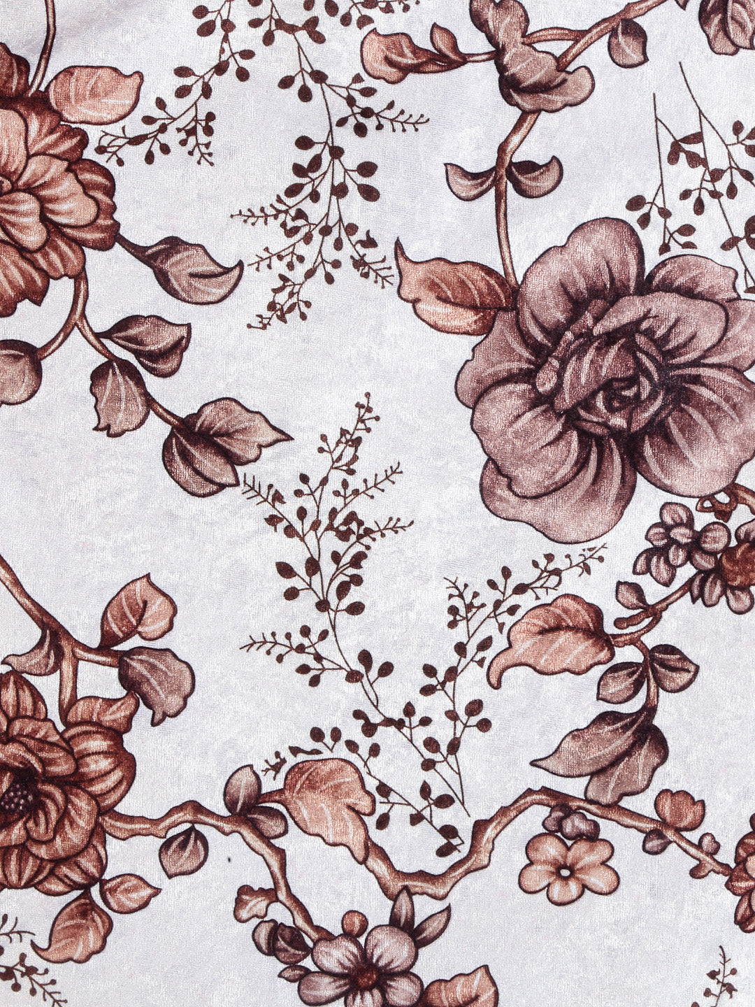 Arrabi Brown Floral TC Chenille Cotton Blend Cushion Covers (Pack of 5) (40 x 40 cm)