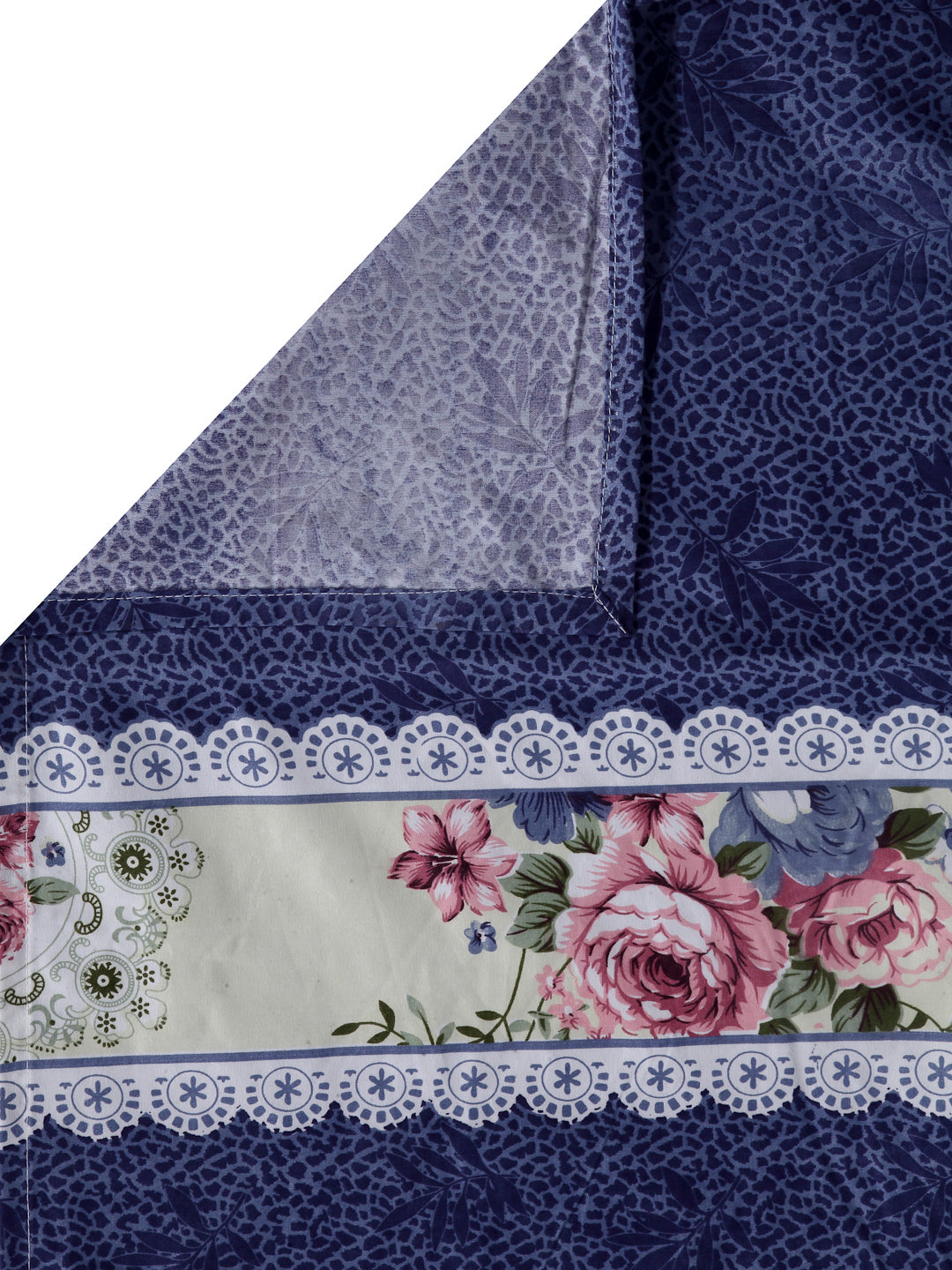 Arrabi Multi Floral TC Cotton Blend Double Size Bedsheet with 2 Pillow Cover