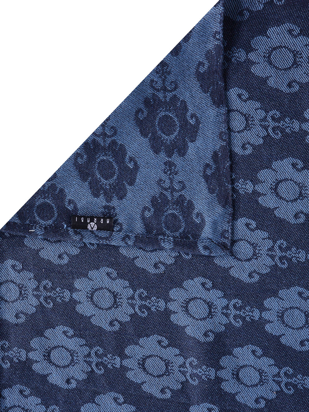 Arrabi Blue Indian Handwoven Cotton Single Size Bedsheet with 1 Pillow Cover (230 X 150 cm)