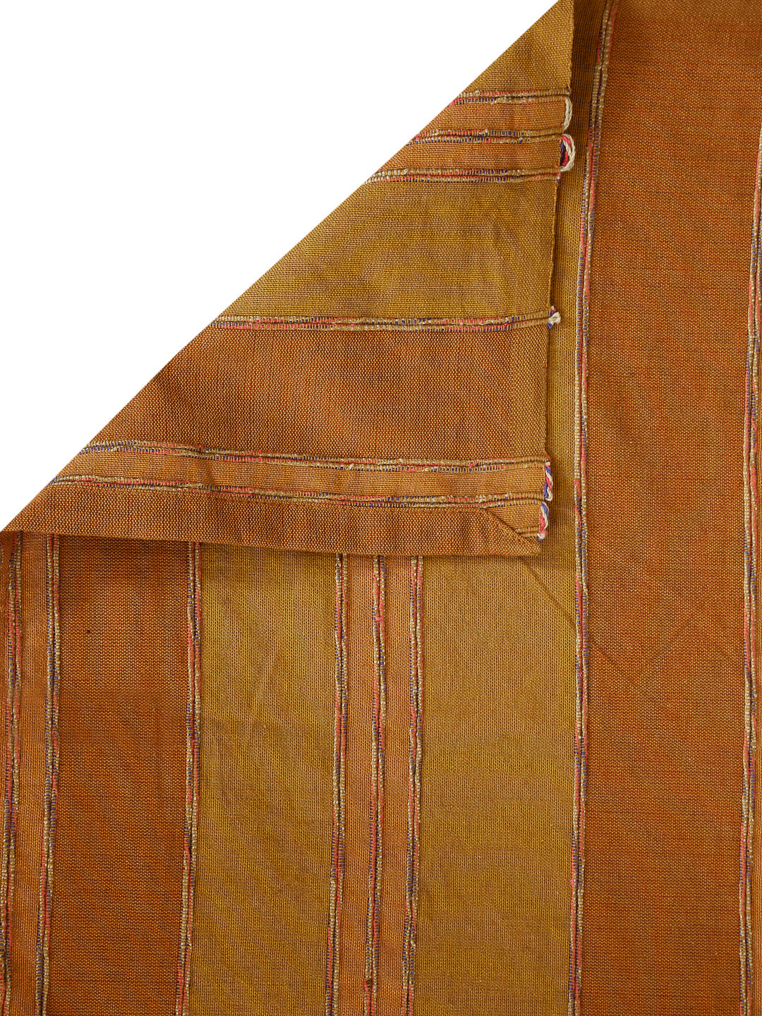 Arrabi Brown Stripes Handwoven Cotton Double King Size Bedsheet with 2 Pillow Covers (270 x 270 cm)