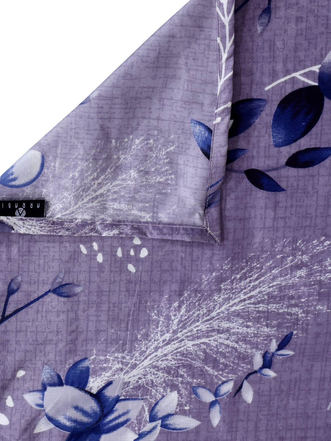 Arrabi Grey Floral TC Cotton Blend King Size Bedsheet with 2 Pillow Covers (250 X 215 cm)