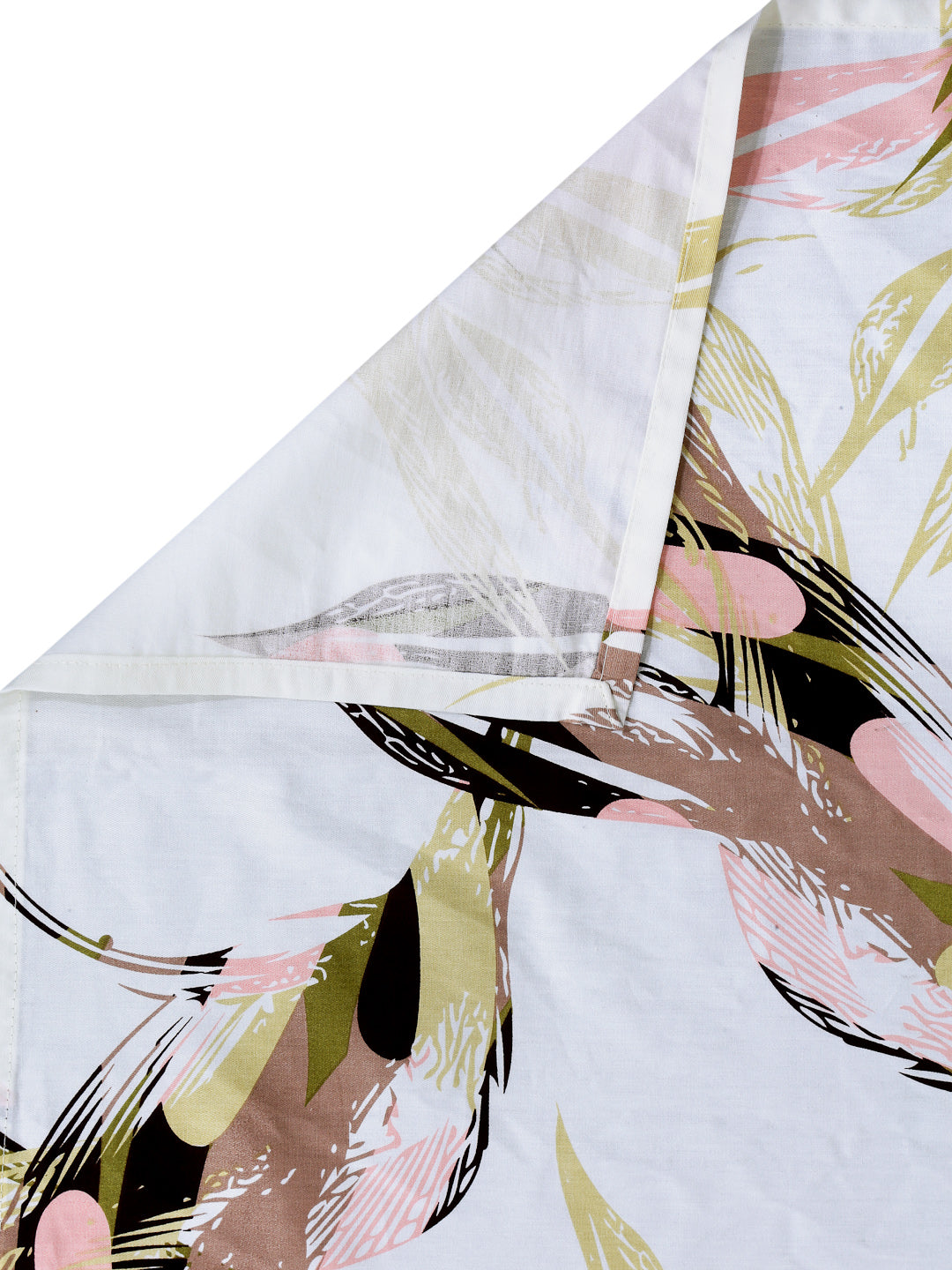 Arrabi Multi Leaf 100% Cotton King Size Double Bedsheet with 2 Pillow Covers (250 X 215 cm)