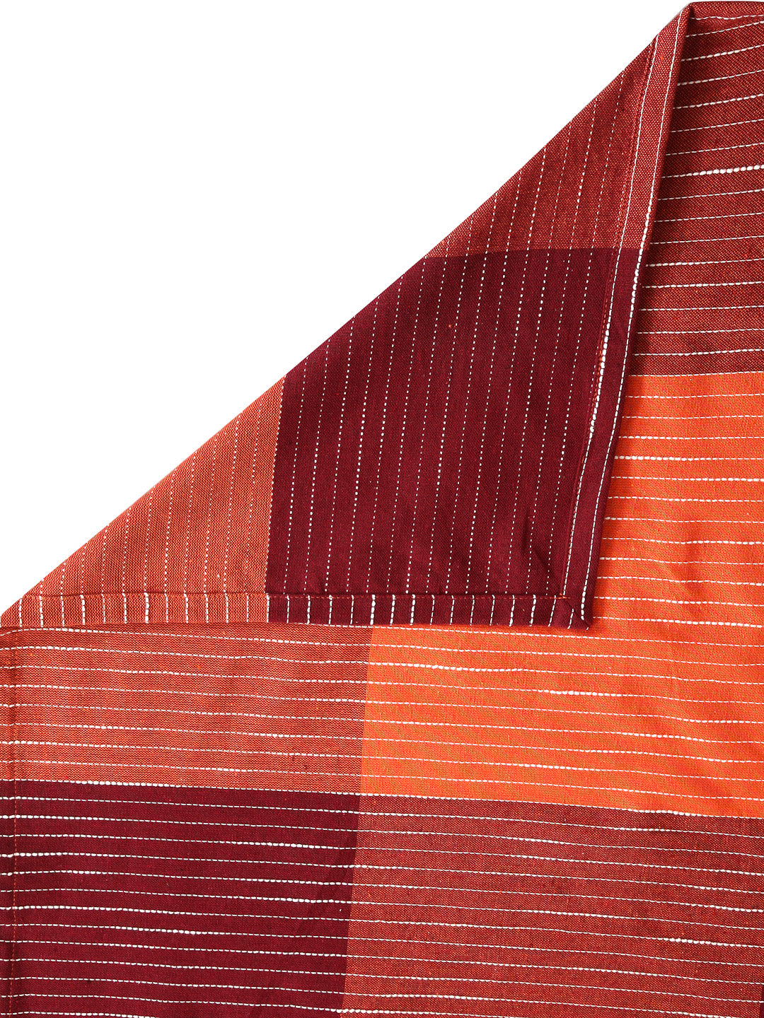 Arrabi Red Check Handwoven Cotton Double King Size Bedsheet with 2 Pillow Covers (260 x 260 cm)