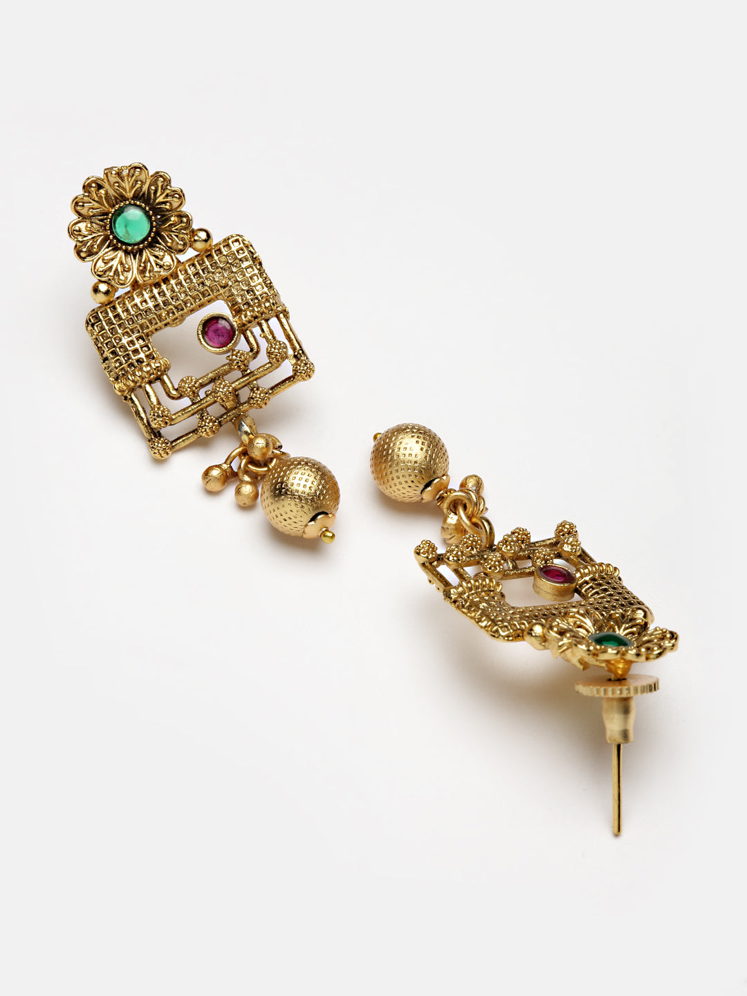 Arrabi Gold Handcrafted Jewellery Set with 2 Earrings(30 cm)