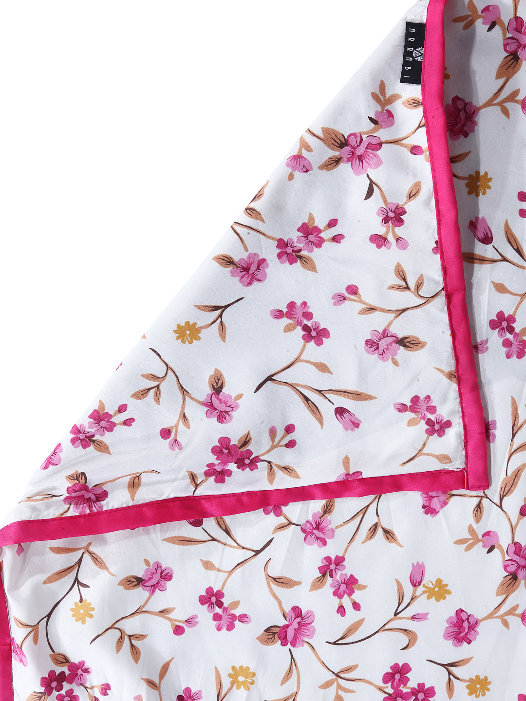 Arrabi Pink Floral TC Cotton Blend 300 GSM King Size Double Dohar (240 x 210 cm)