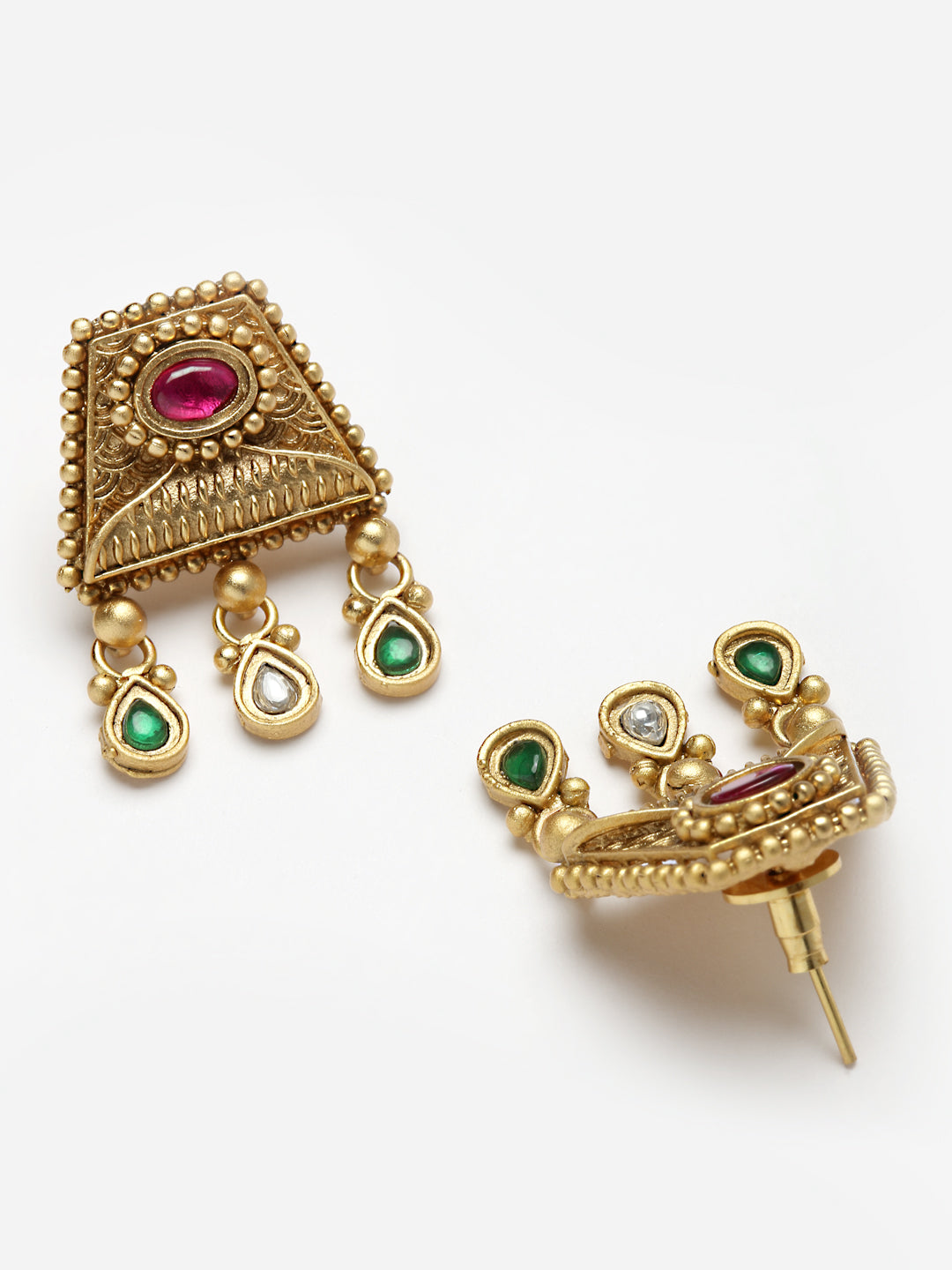Arrabi Gold Handcrafted Jewellery Set with 2 Earrings(30 cm)