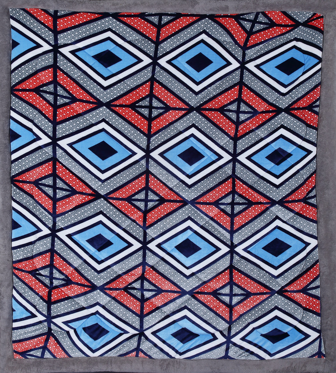 Arrabi Multi Geometric Polyester King Size 950 GSM Double Quilt (220 X 210 cm)