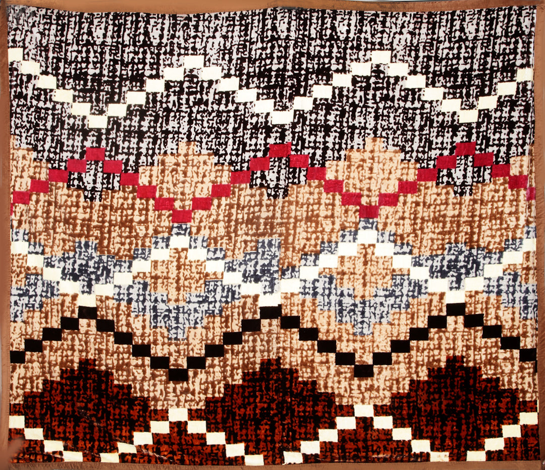 Arrabi Multi Abstract Wool Blend 950 GSM Full Size Double Bed Blanket (240 X 210 cm)