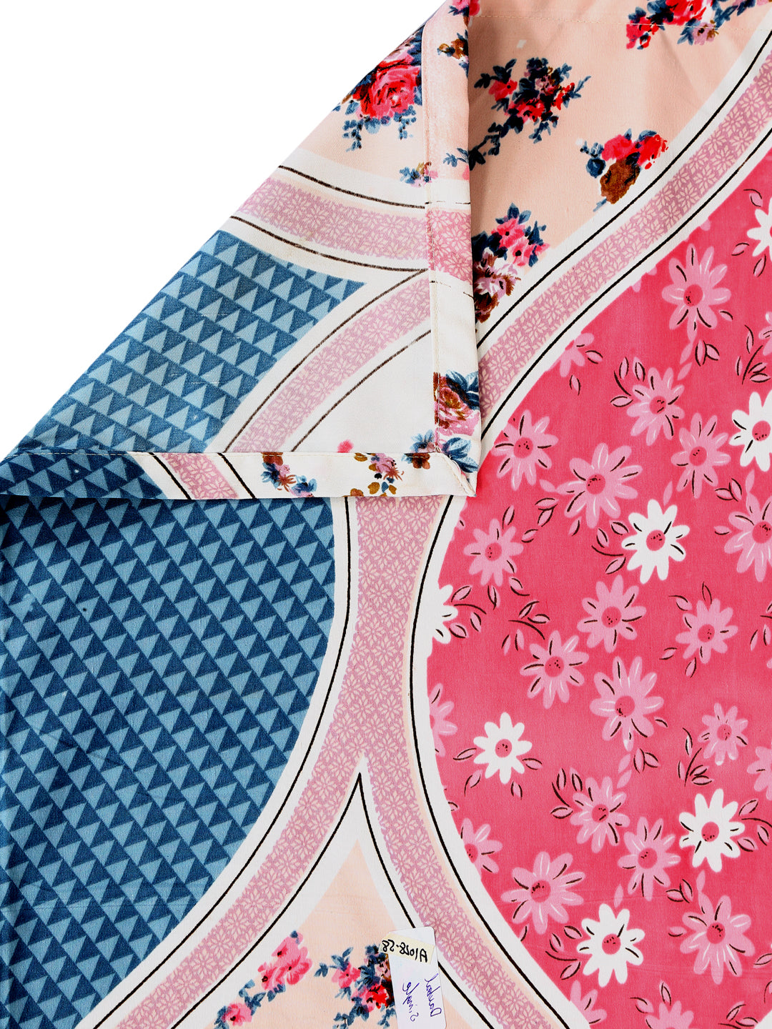 Arrabi Multi Floral TC Cotton Blend Double Size Fitted Bedsheet with 2 Pillow Covers (250 X 220 cm)