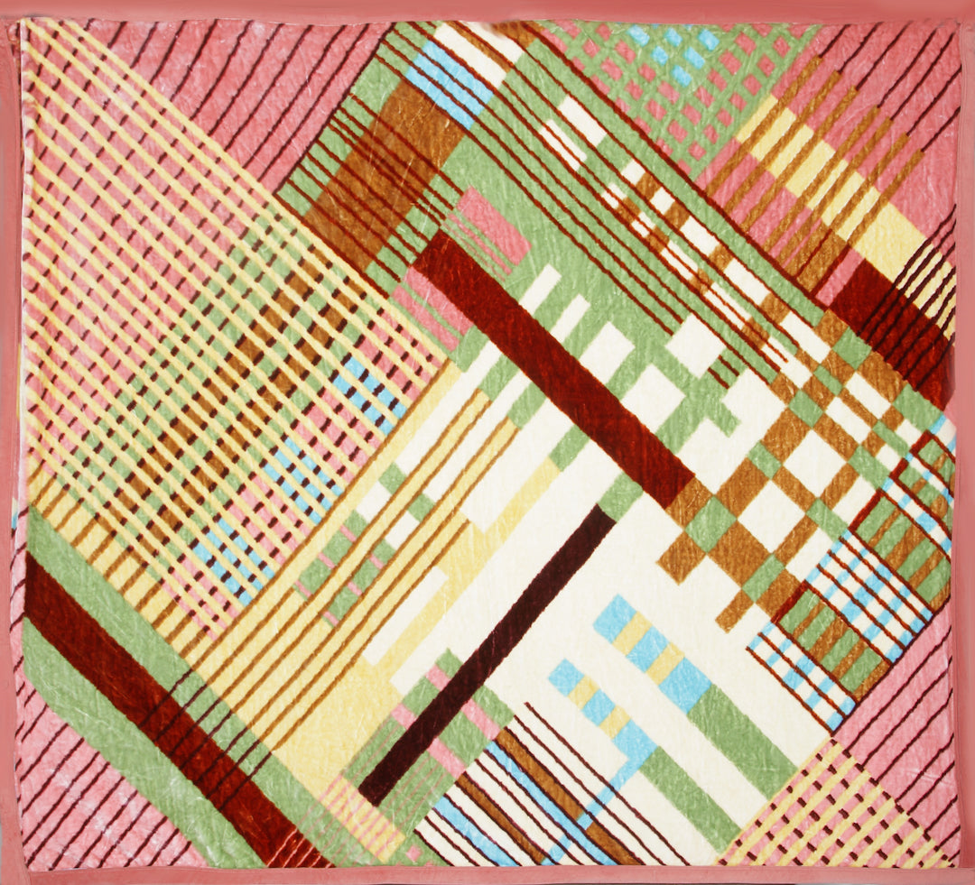 Arrabi Multi Abstract Wool Blend 900 GSM Full Size Double Bed Blanket (230 X 200 cm)