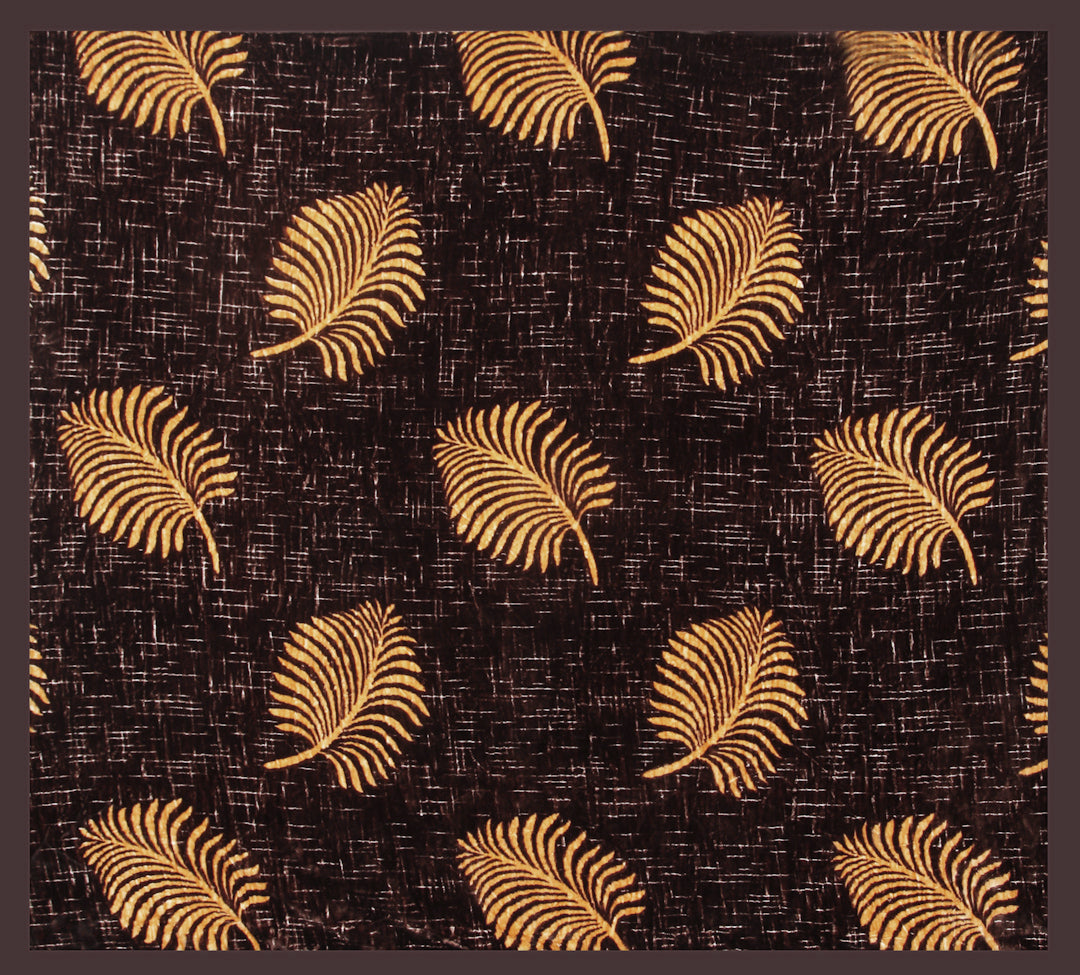 Arrabi Brown Leaf Wool Blend 900 GSM Full Size Double Bed Blanket (230 X 210 cm)