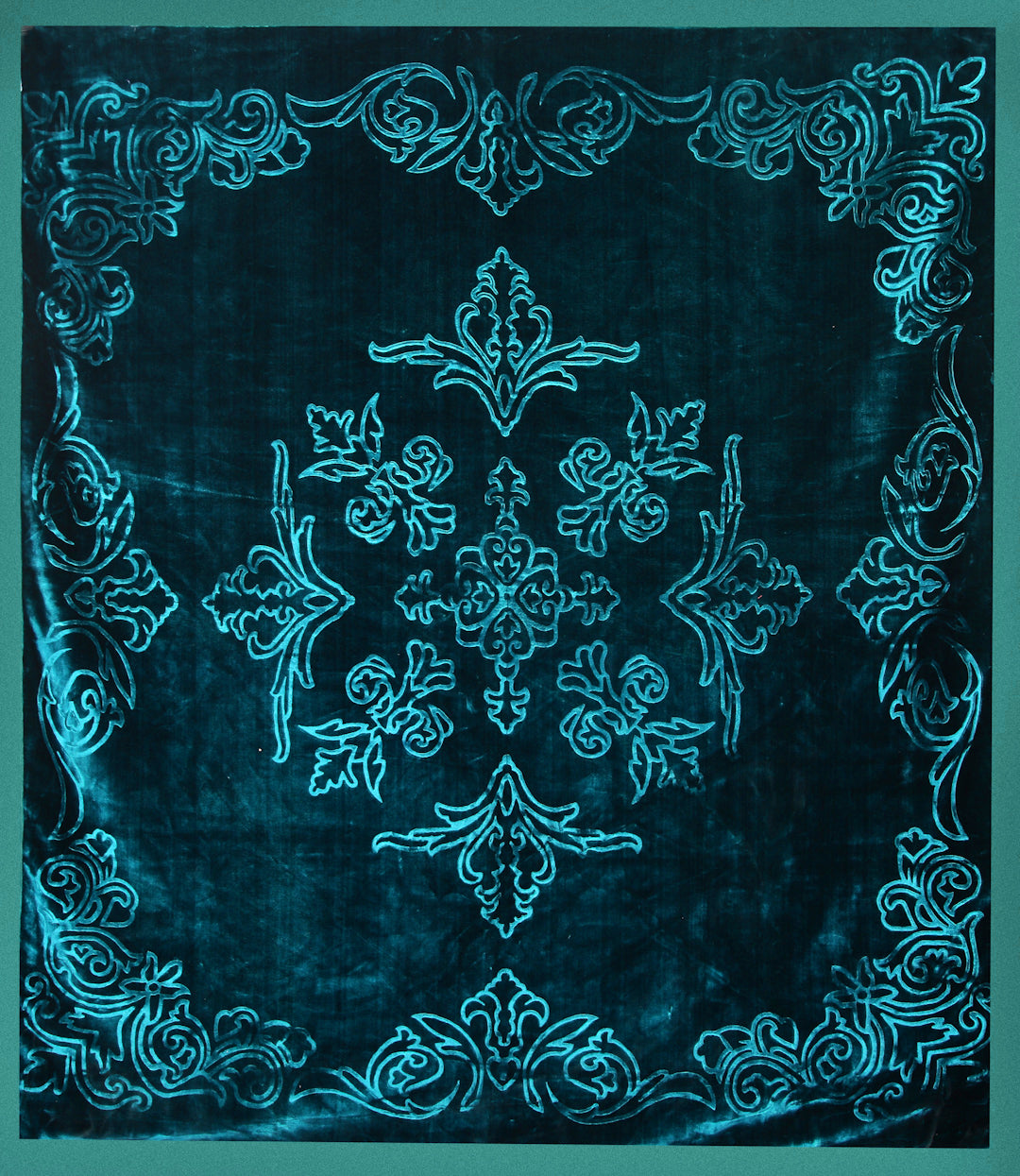 Arrabi Green Floral Wool Blend 950 GSM Full Size Double Bed Blanket (240 X 200 cm)