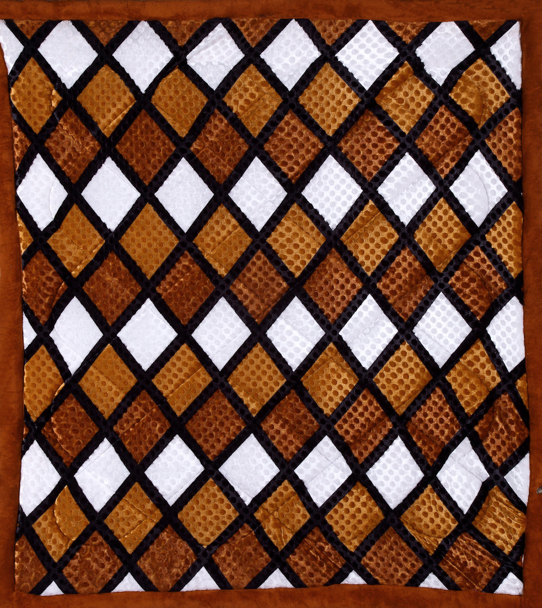 Arrabi Brown Geometric Polyester King Size 950 GSM Double Quilt (220 X 210 cm)