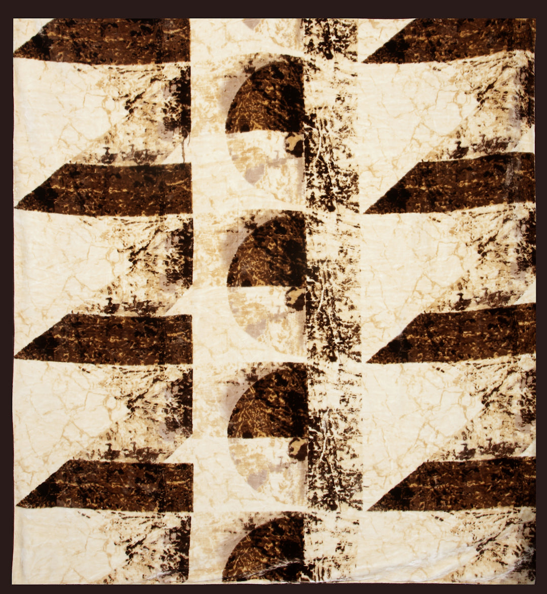 Arrabi Brown Abstract Wool Blend 1100 GSM Full Size Double Bed Blanket (230 X 200 cm)