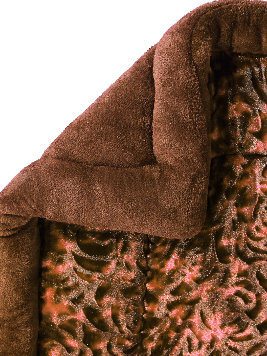 Arrabi Brown Floral Polyester King Size 950 GSM Double Quilt (240 X 210 cm)