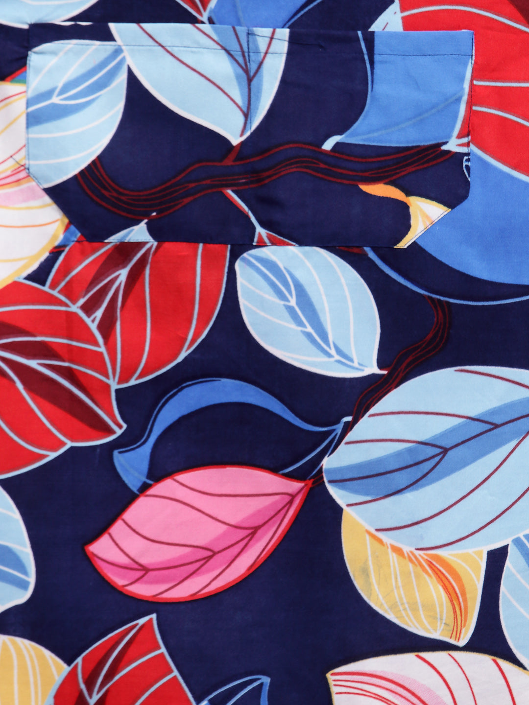 Arrabi Multi Leaf Cotton Blend Apron With 2 Patch Pocket (85 x 70 cm)