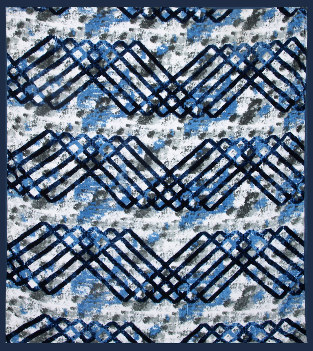 Arrabi Blue Checks Wool Blend 900 GSM Full Size Double Bed Blanket (230 X 200 cm)