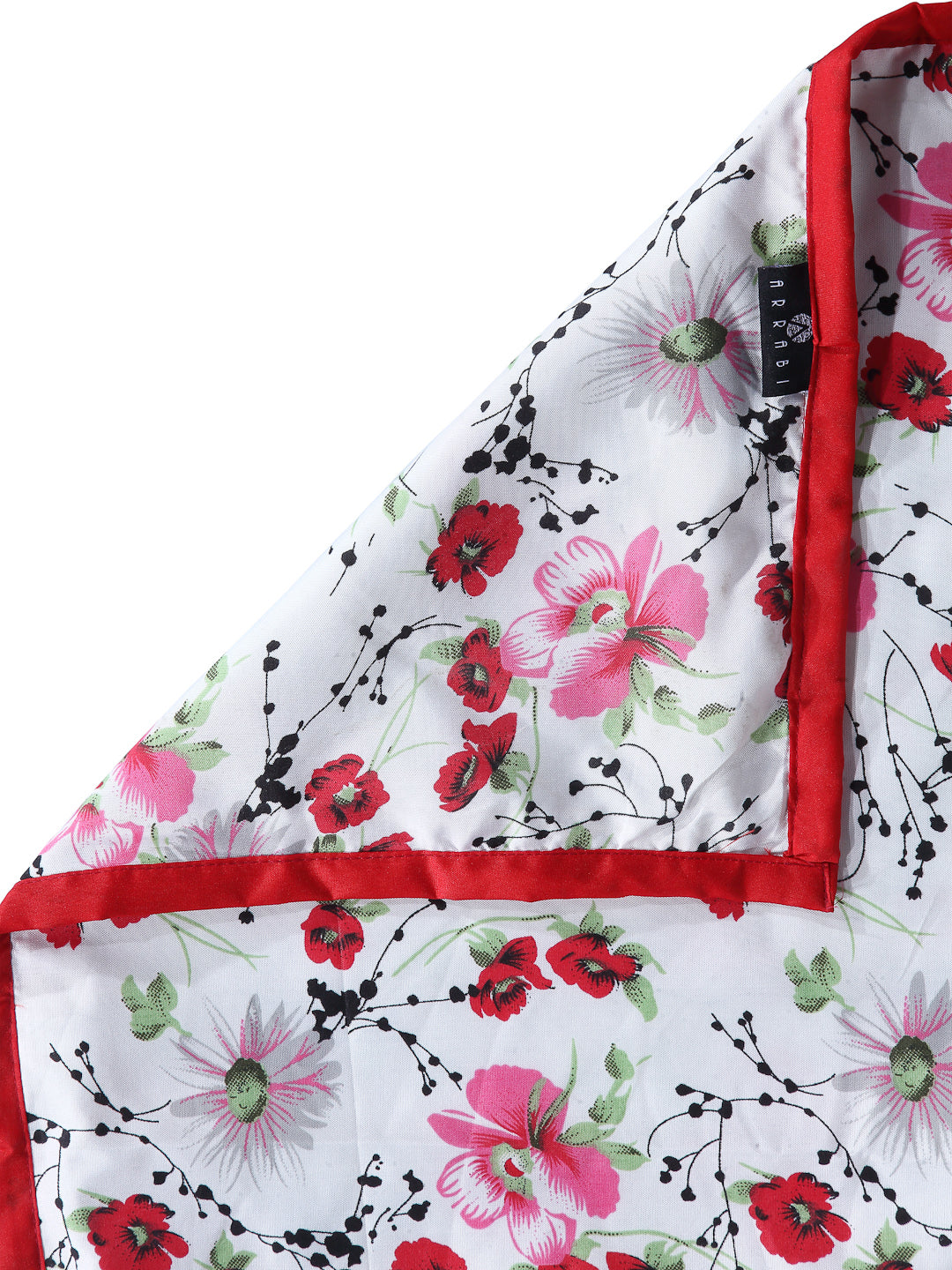 Arrabi Red Floral TC Cotton Blend 300 GSM Full Size Single Dohar (220 x 140 cm)