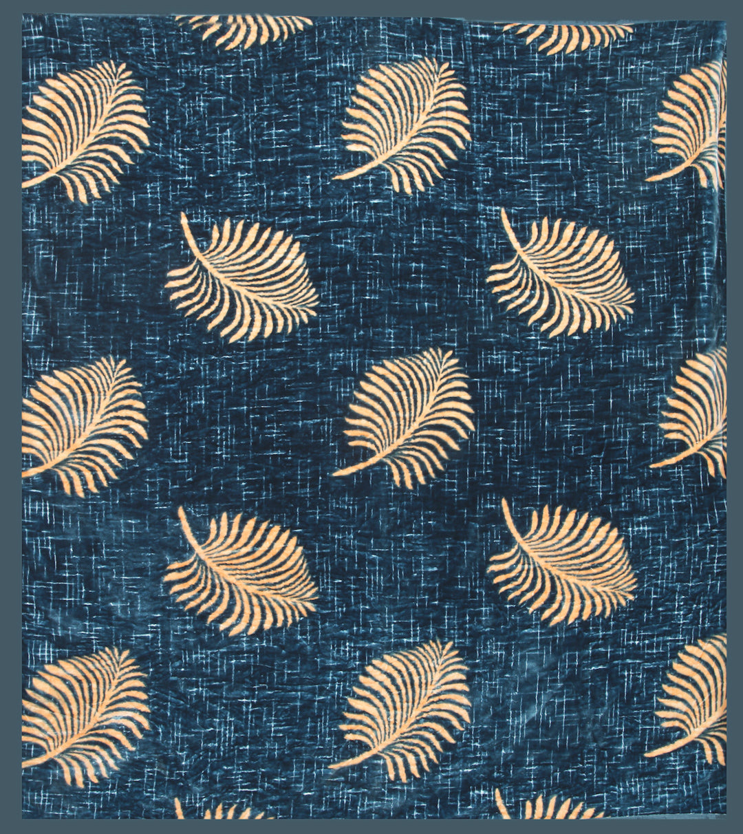 Arrabi Turquoise Leaf Wool Blend 900 GSM Full Size Double Bed Blanket (240 X 200 cm)