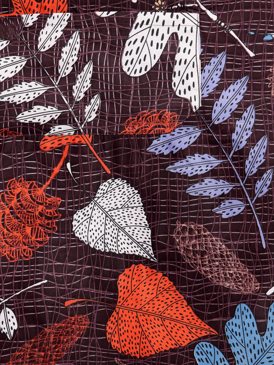 Arrabi Multi Leaf Cotton Blend Apron With 2 Patch Pocket (85 x 70 cm)