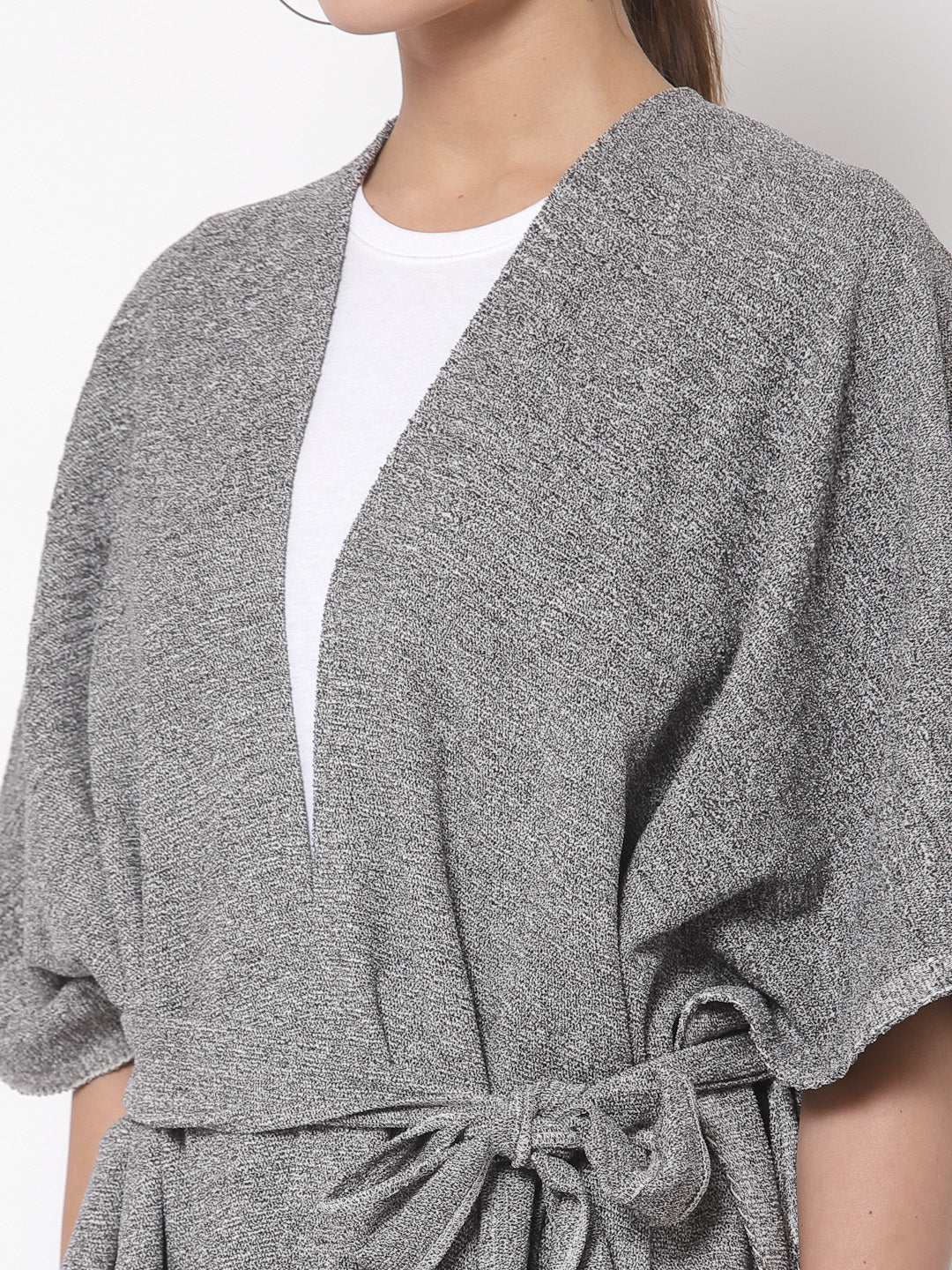 Arrabi Multi Solid Cotton Chenille Full Size 2 Shrug with Belt (Pack of 2) (160 x 100 cm)
