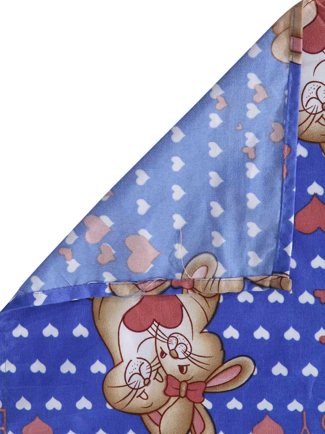 Arrabi Blue Cartoon Cotton Blend Double Size Comforter Bedding Set with 2 Pillow Cover (235 x 215 cm)