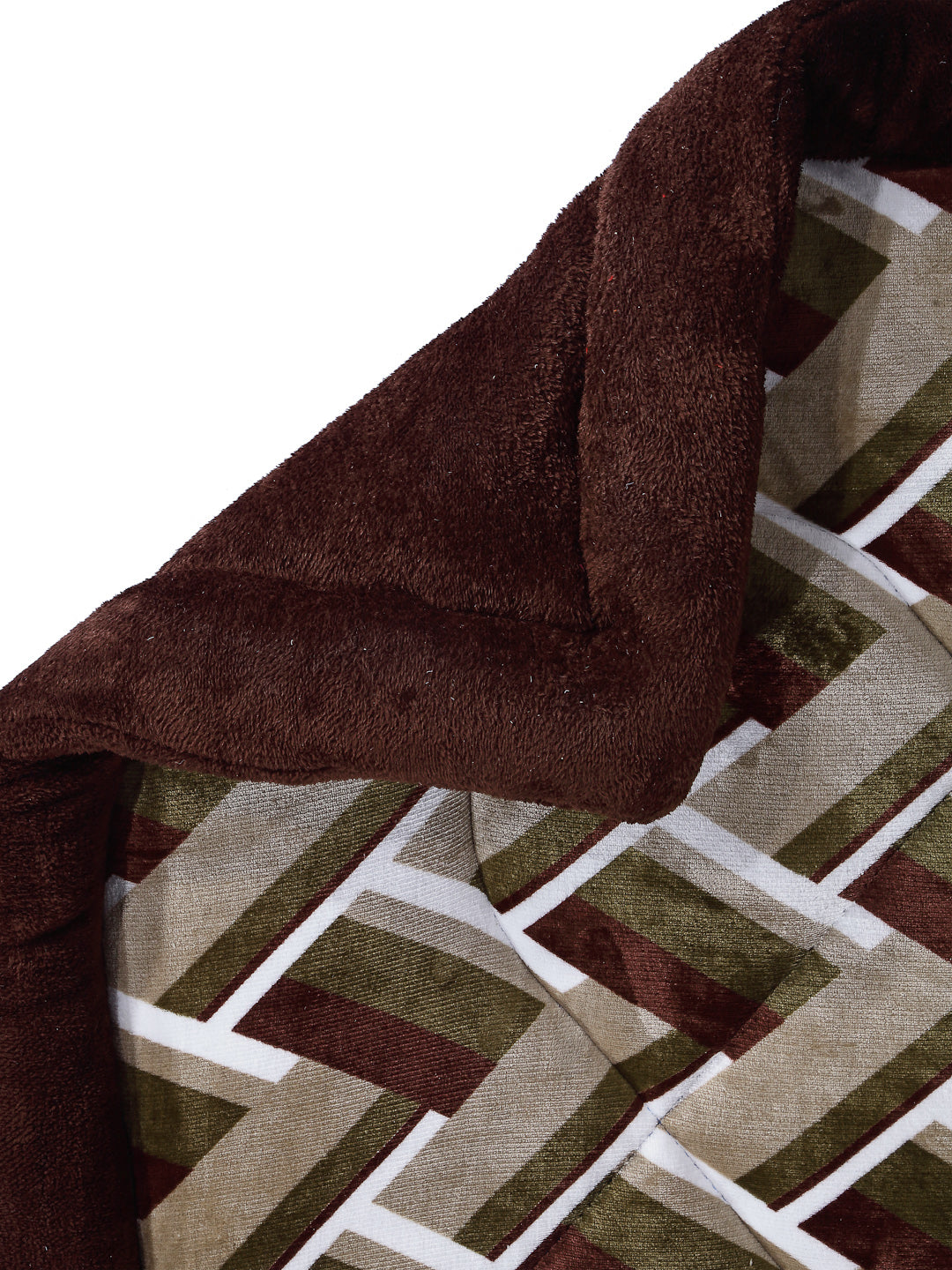 Arrabi Brown Geometric Polyester King Size 950 GSM Double Quilt (220 X 210 cm)