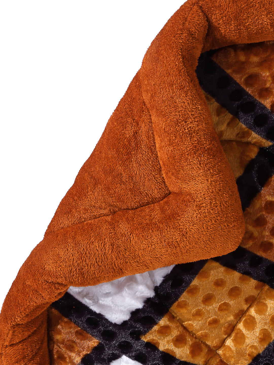 Arrabi Brown Geometric Polyester King Size 950 GSM Double Quilt (220 X 210 cm)