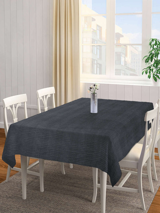 Arrabi Black Solid 100% Handwoven Cotton 8 SEATER Table Cover (220 x 150 cm)