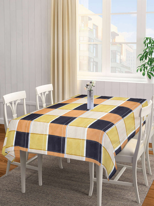 Arrabi Multi Checks Cotton Blend 6 SEATER Table Cover (180 X 130 cm)