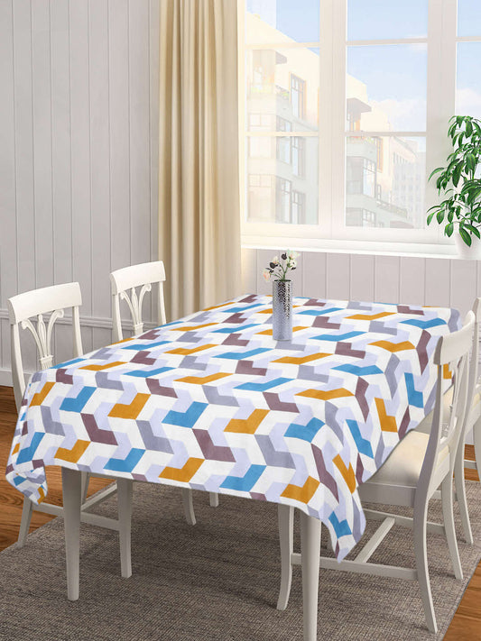 Arrabi Multi Graphic Cotton Blend 6 SEATER Table Cover (180 X 130 cm)