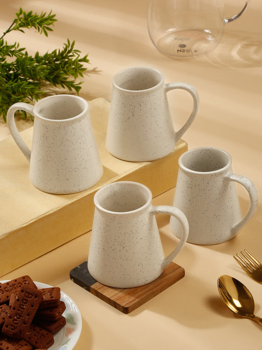 Textured Set of 4 Ceramic Glazed Cone Mugs