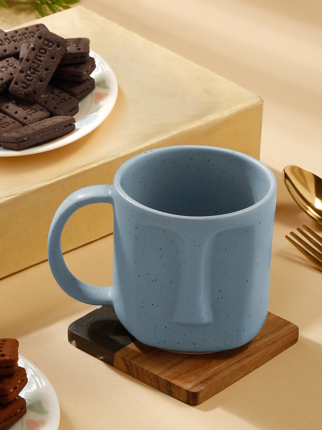 Solid Stoneware Matte Face Mugs