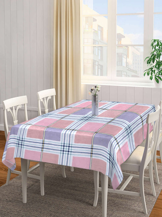 Arrabi Multi Checks Cotton Blend 6 SEATER Table Cover (180 X 130 cm)