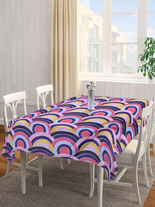 Arrabi Multi Geometric Cotton Blend 8 SEATER Table Cover (215 X 150 cm)